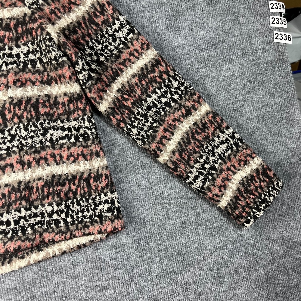 Basler Cardigan Sweater Women Multicolor Textured Tight knit Striped Warm Winter - Picture 10 of 13